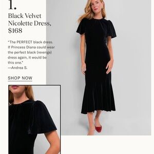 Tuckernuck Black Velvet Nicolette Midi Dress